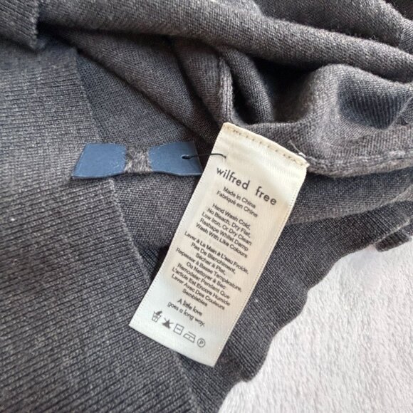 Wilfred Free Womens Merino Wool Cowl Neck Sweater Large Gray Pullover Knit NWOT - Picture 4 of 8